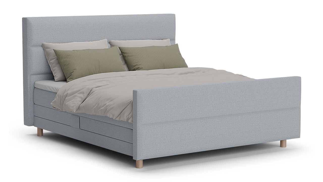 Elektrische boxspring Mica - Soft touch light blue