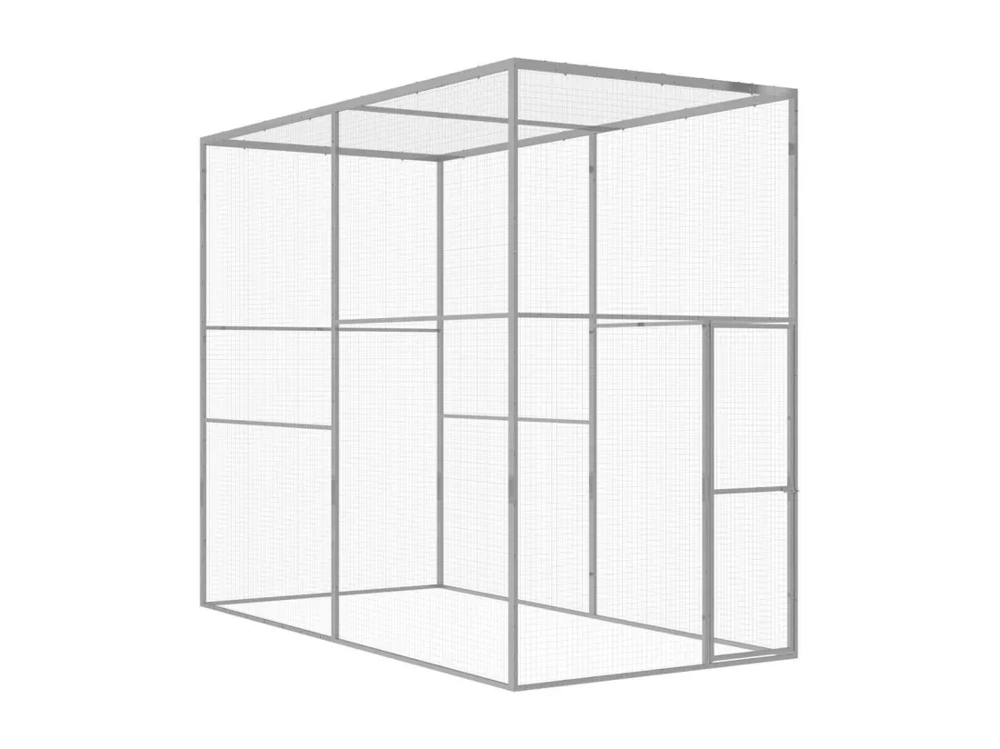 Cage pour chat 3x1,5x2,5 m Acier galvanisé