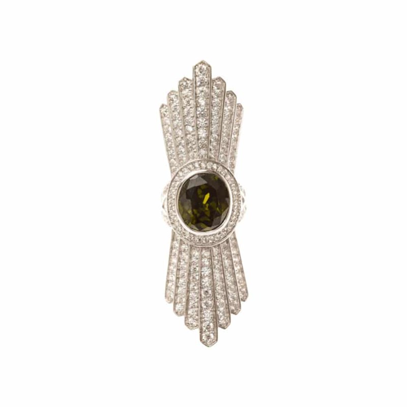 Bague Argent Noeud Papillon Péridot