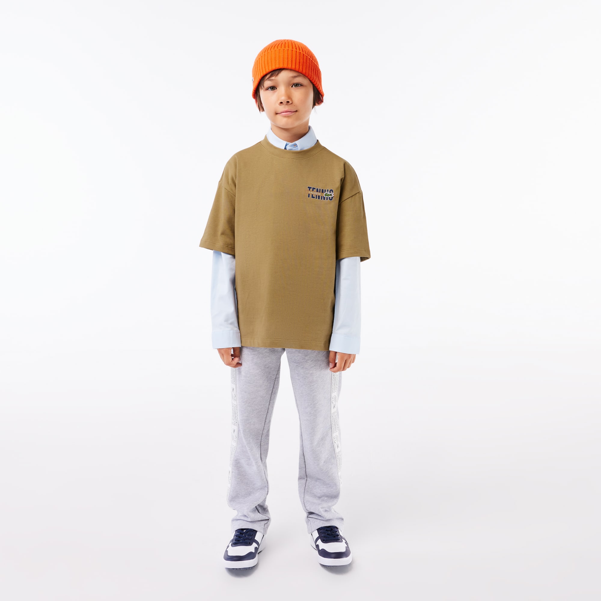 T-shirt imprimé face et dos en coton T-Shirts & Chemises - Marron - Lacoste - Enfant