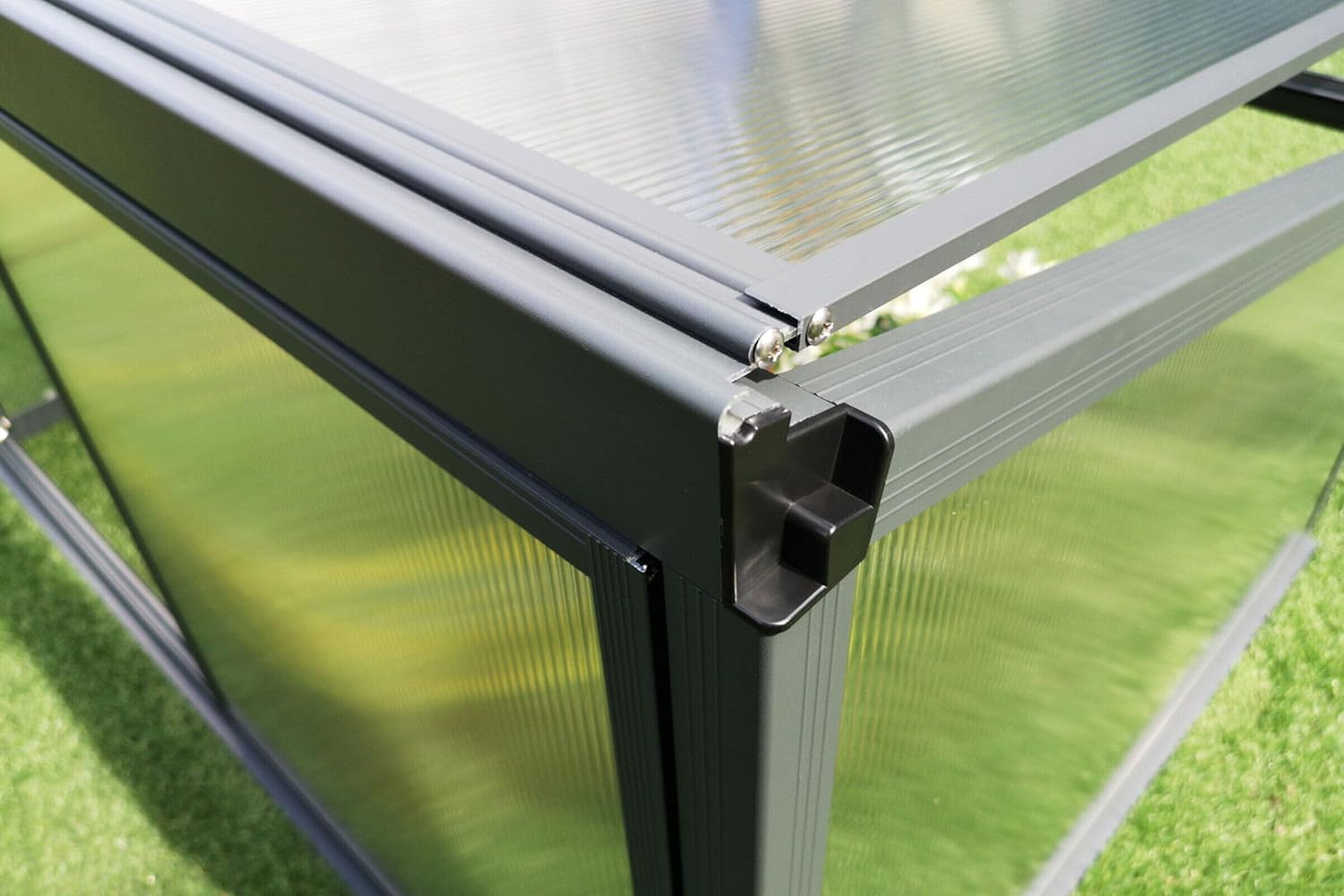 OUTFLEXX Hochbeetaufsatz, anthrazit, Alu/Polycarbonat, 116x86x60 cm, pulverbeschichtet