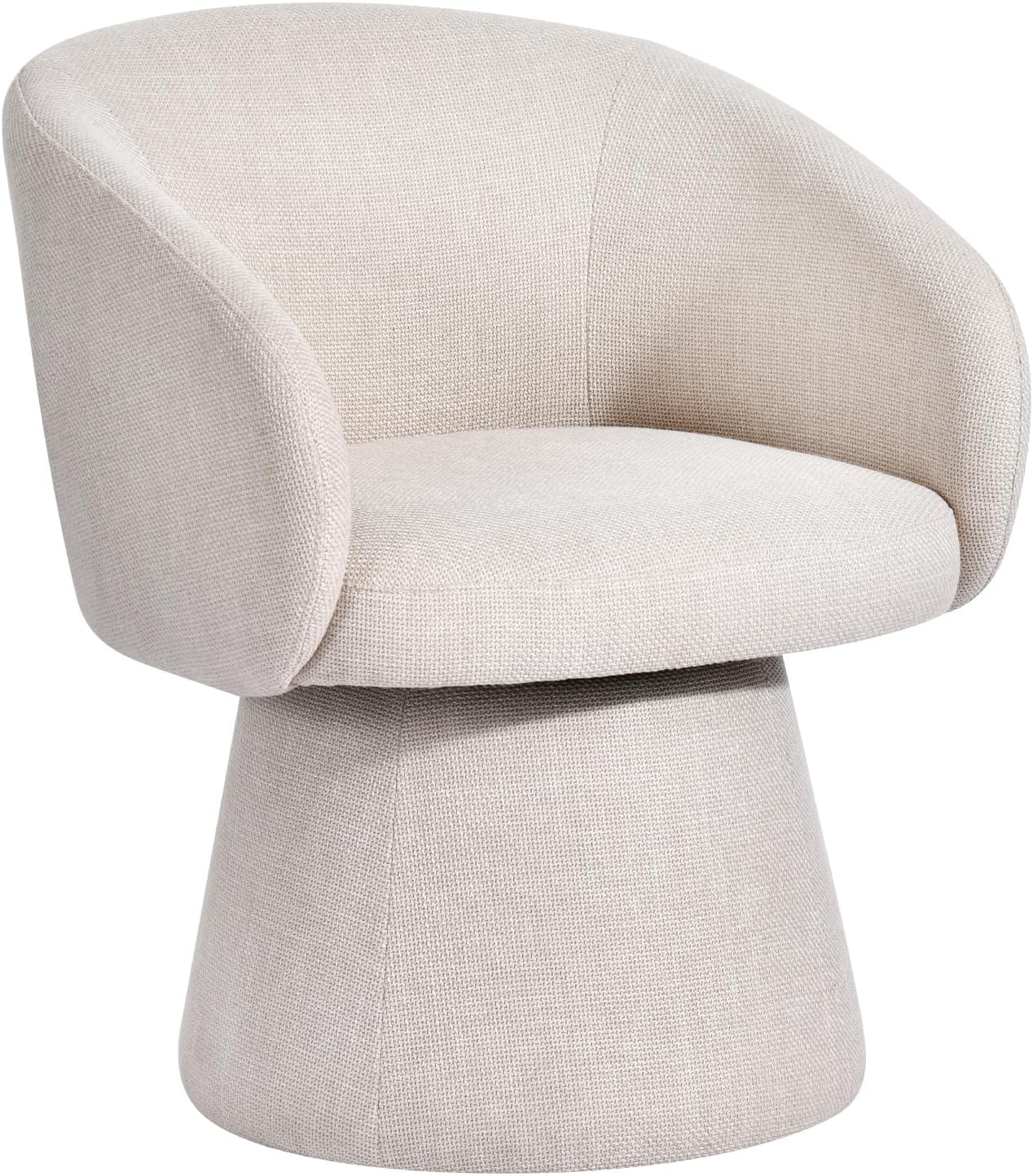 Duhome Esszimmerstuhl aus Leinen Sessel Modern Loungesessel Gepolstert, 360 Grad Drehbar Kegeldesign Polsterstuhl für Esszimmer Wohnzimmer Büro