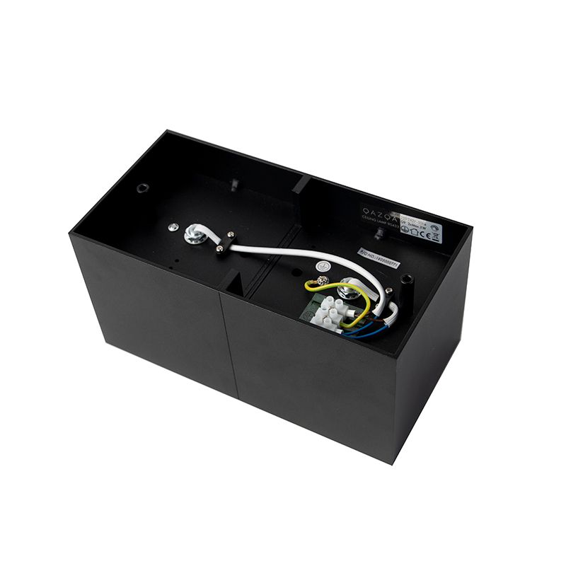 Design spot zwart rechthoekig 2-lichts - Box