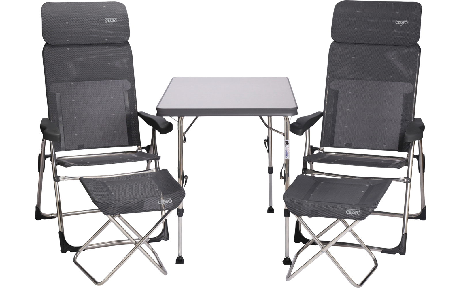 Crespo AL/213 CTR Tisch, 2 Stühle + 2 Beinauflagen