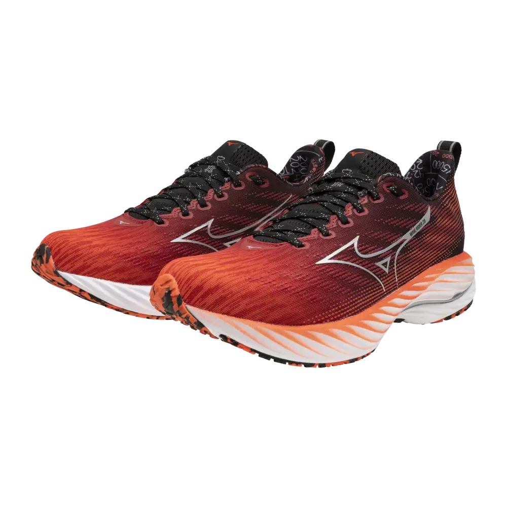 Mizuno Wave Rider Hardloopschoenen Rood/Zilver/Zwart Heren
