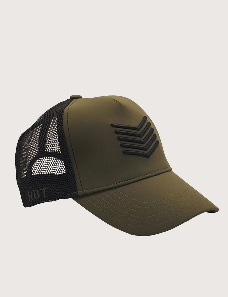 HBT CASQUETTE CHEVRONS KAKI NOIR MIXTE