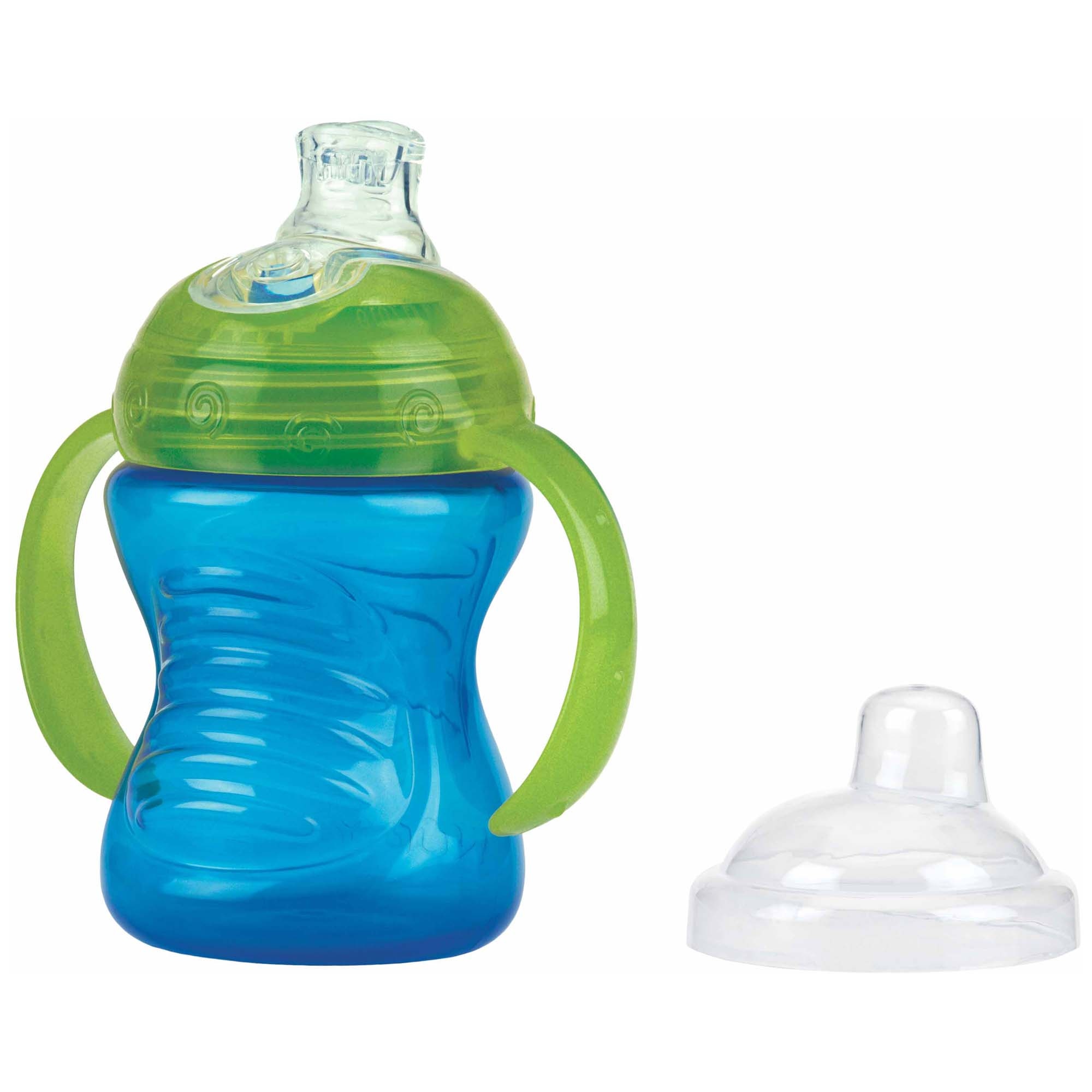 Nûby Swirl antilekbeker met handvatten 240ml 6m+ blauw