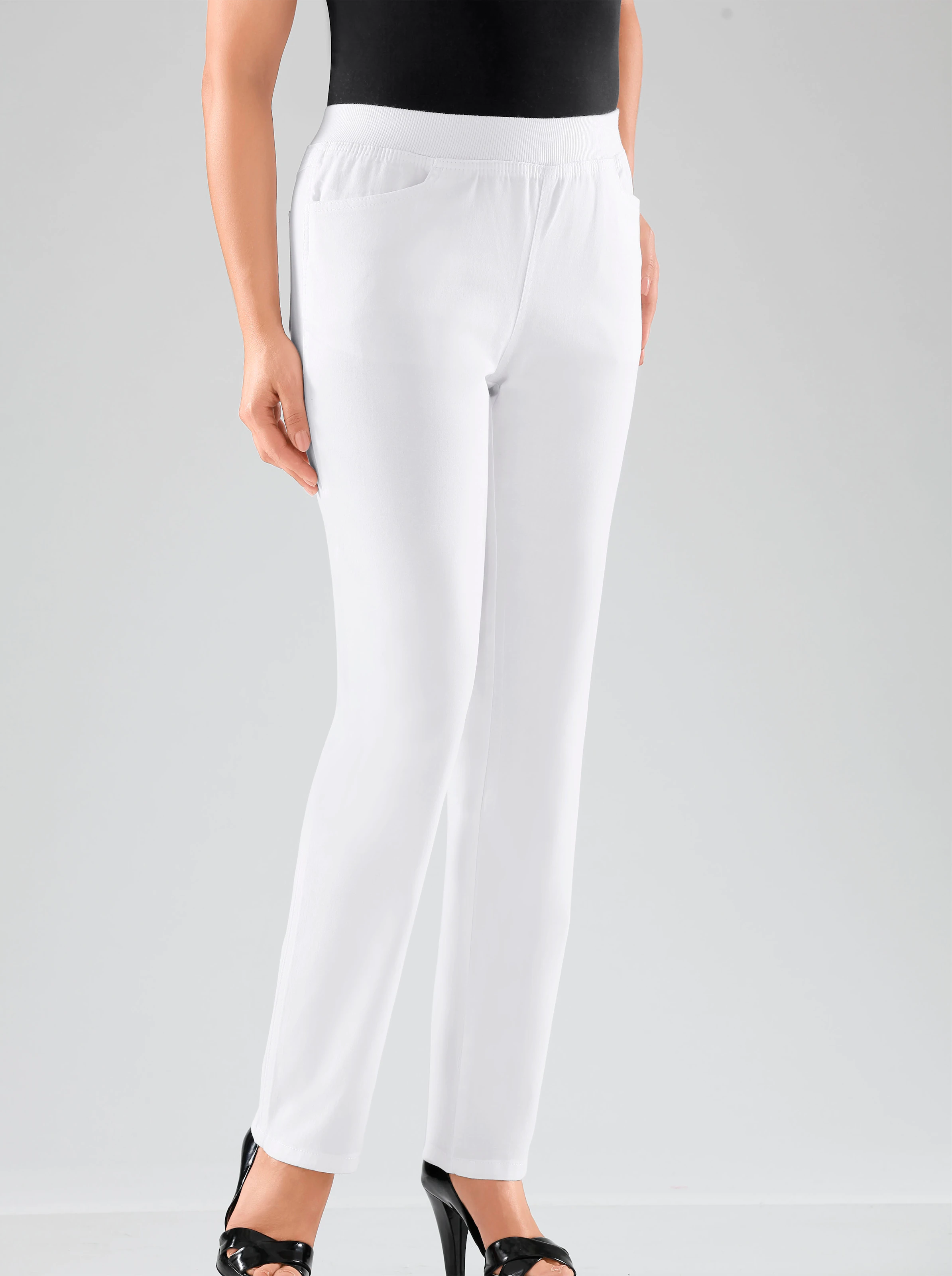 Stretch-Jeans in weiß
