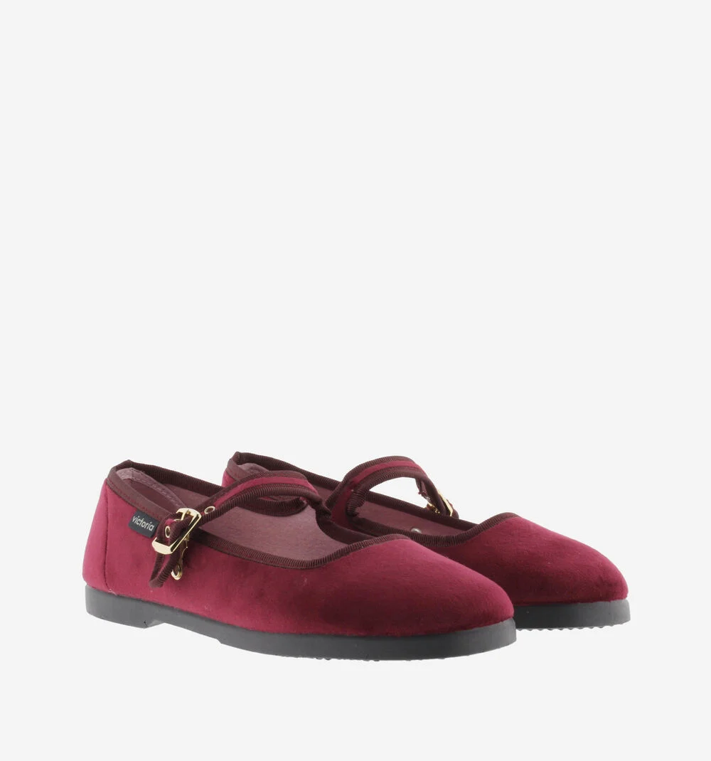 GONG-FU BALLERINE VELOURS Ballerines femme BURDEOS