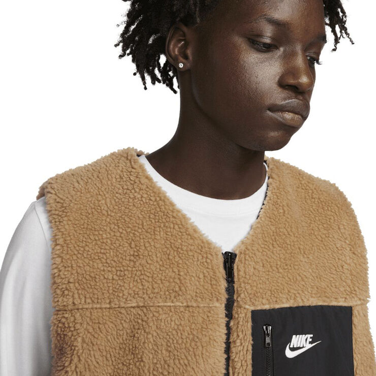 Nike club  reversible winterized vest Dk driftwood/black/sail