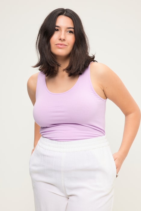 Basic-Top, weiter Ausschnitt, Stretchjersey