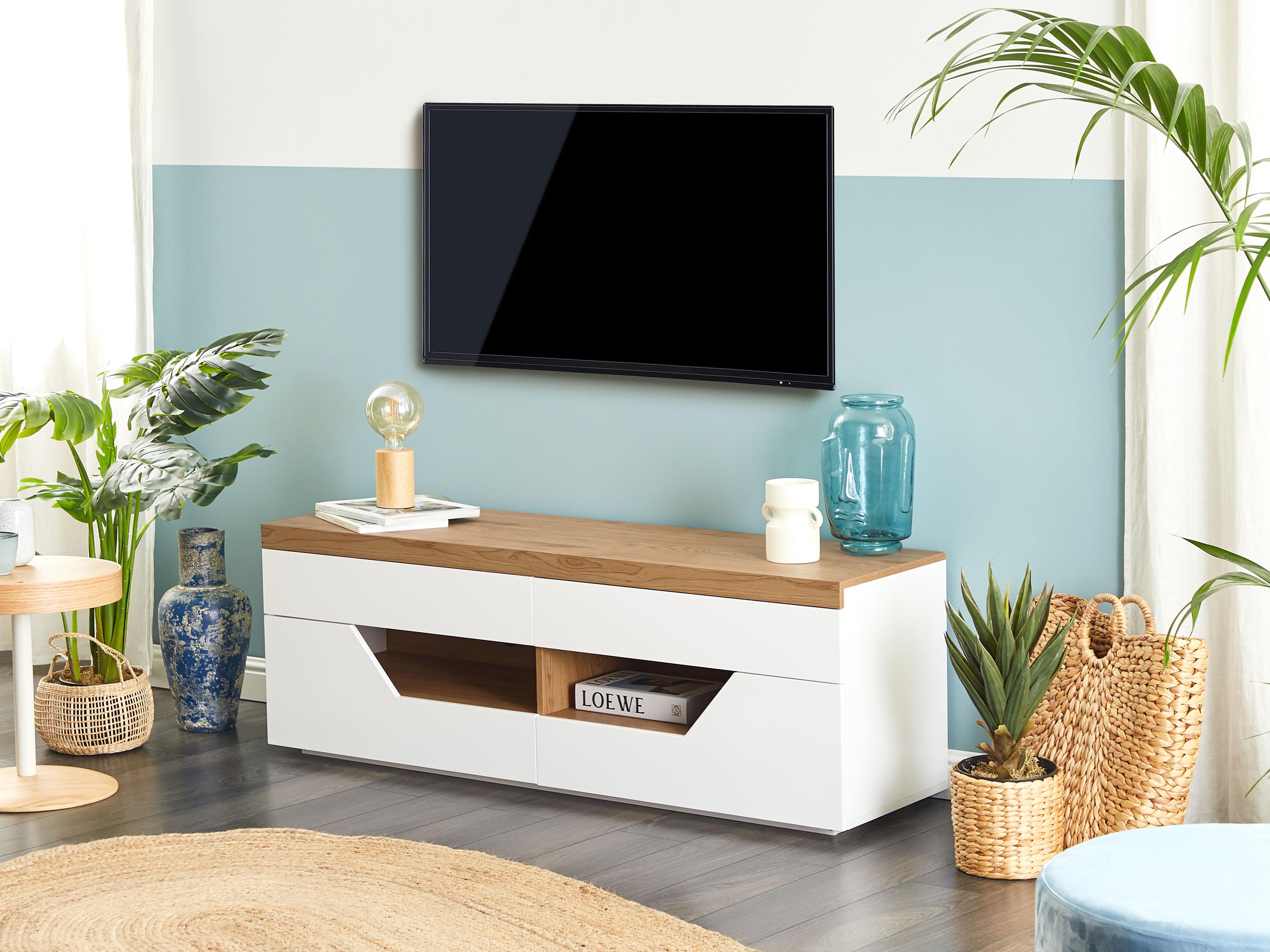 TV-meubel CHEVAL Bruin/wit