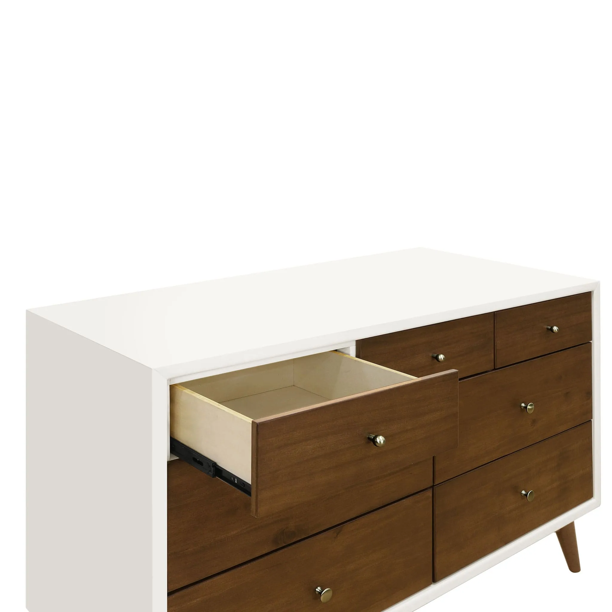 Babyletto Bureau 7 Tiroirs Palma - Blanc Chaud  Noyer