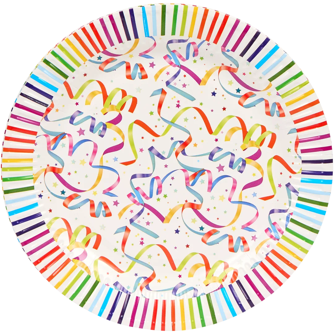 Partybordjes 8 stuks | Ø 23 cm | diverse dessins