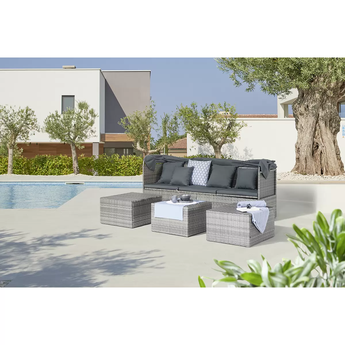 Beldano Loungegarnitur Multi 4-teilig Grau