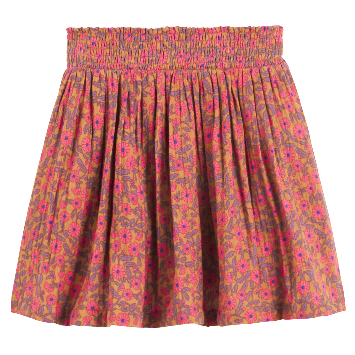 COLEÇÕES LA REDOUTE<br>Saia curta com franzido e estampa floral