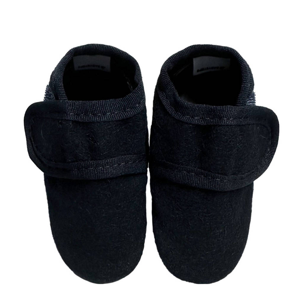 Babysteps wollen babyslofjes donkerblauw