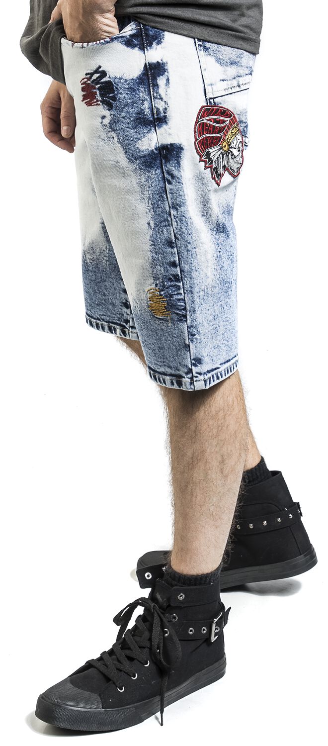 Shorts With Bleached Details | Rock Rebel by EMP Short