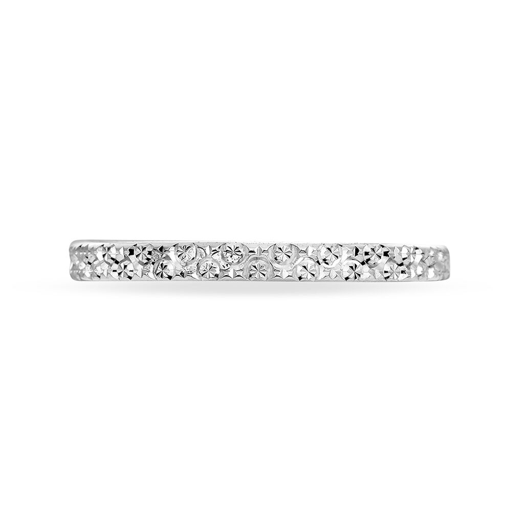 Alliance Fantaisie Diamantee Ruban Plat Or Blanc