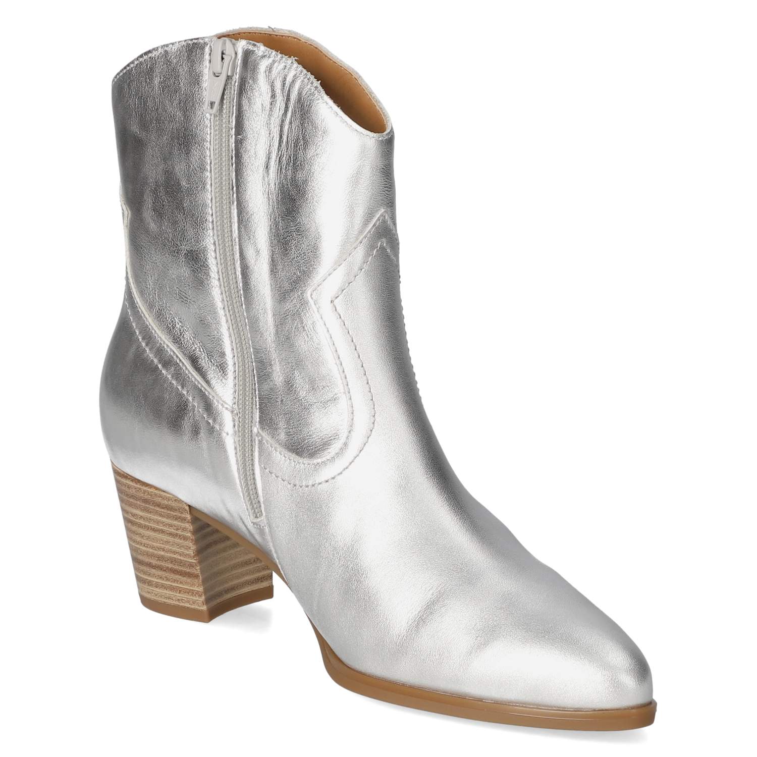 Gabor Cowboy Boots - silver, nos