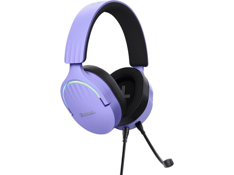 Trust Headset GXT 490 FAYZO Schwarz/Violett Leistungsstarkes ohrumschliessendes 7.1 USB-Gaming-Headset für ein immersives Gaming-Erlebnis