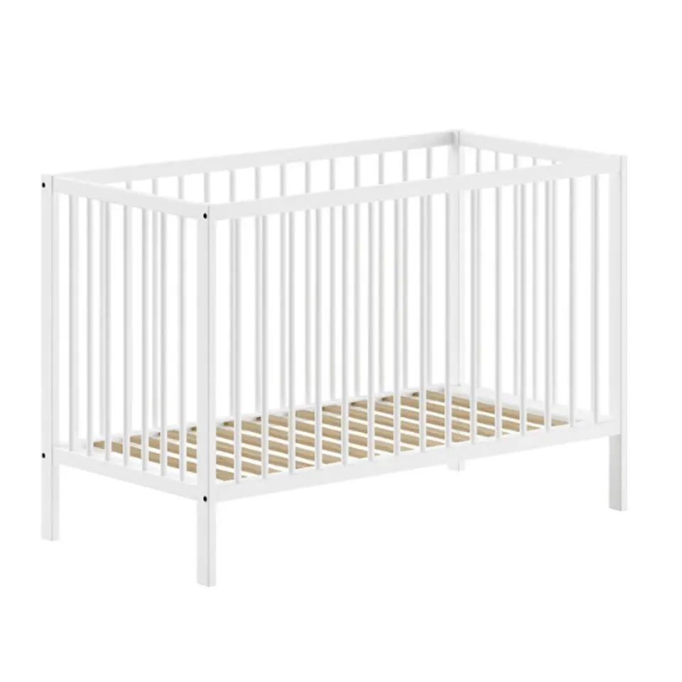 Vipack Babybed Dino - 60 x 120 cm - verstelbaar - wit dennenhout