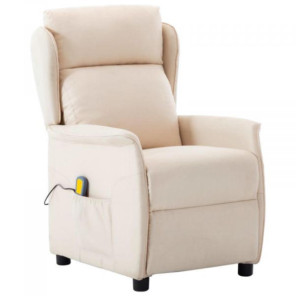 vidaXL Cadeira de Massagem Creme em Tecido - 2595329765
