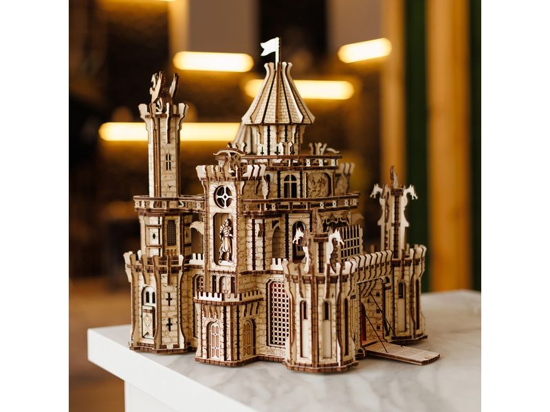 WoodTrick Bausatz Drachenburg Burg 3D Holzbausatz mit Beleuchtung