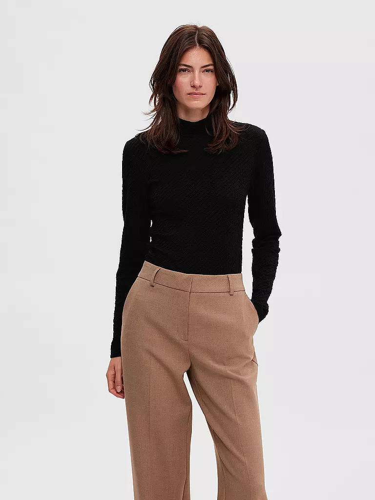 SELECTED FEMME Stehkragenshirt SLFGINNY schwarz