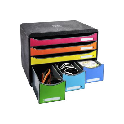 Exacompta Store-Box - Module de classement à l'italienne 6 tiroirs - arlequin