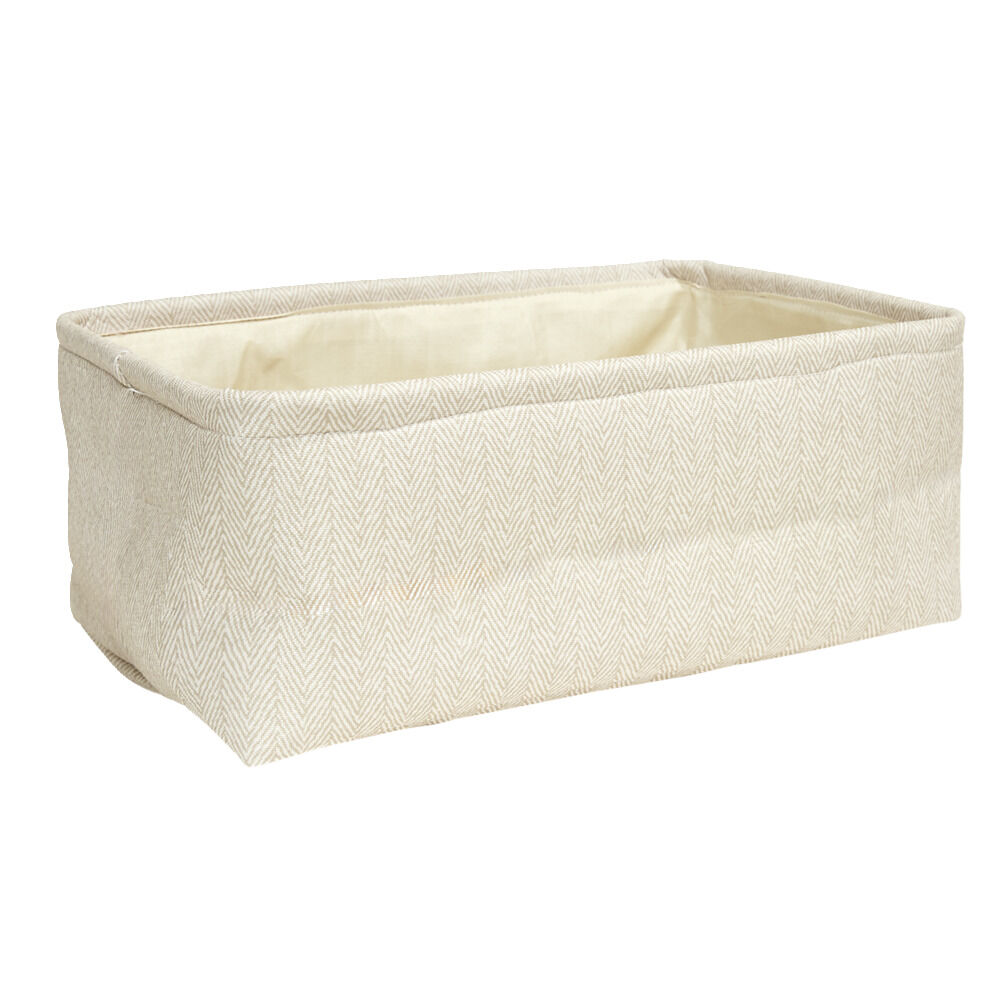 Panière de rangement rectangulaire tissé gris 35x24xH13cm