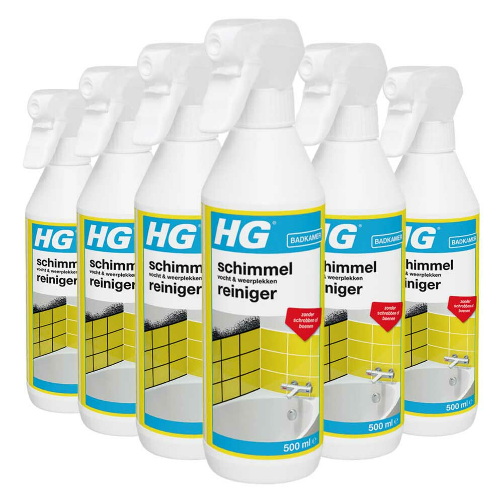 6x HG Schimmel-, Vocht- en Weerplekkenreiniger 500 ml