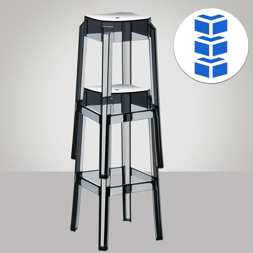 CLP Barkruk FOX natura Frame - Kunststof - zwart