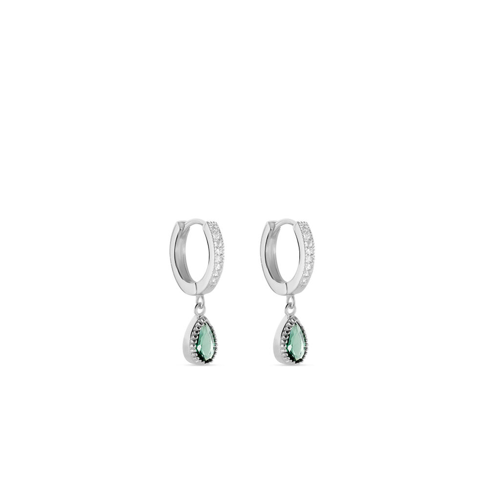 Creoles Jerusha Argent Blanc Oxydes De Zirconium