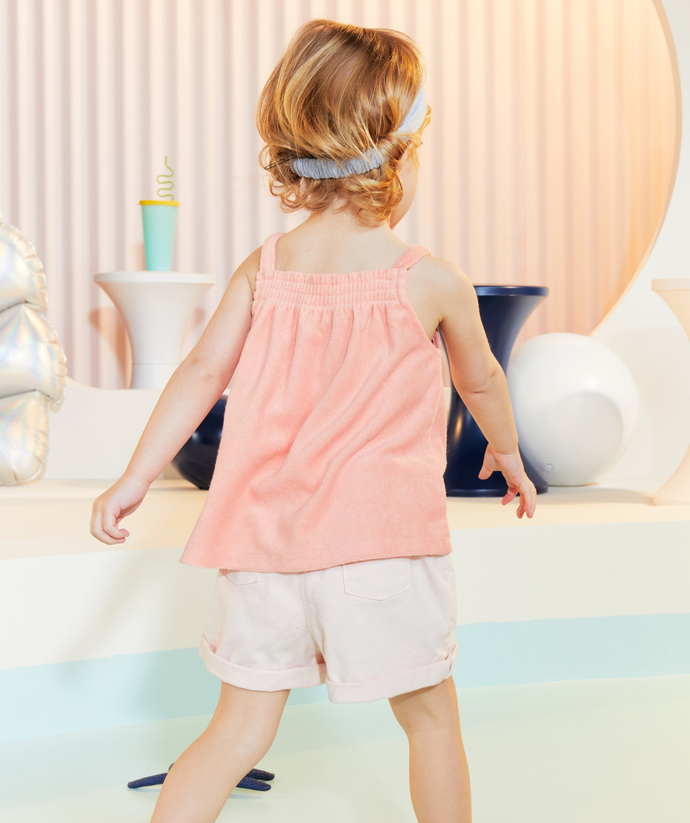 SHORT EN JEAN BÉBÉ FILLE ROSE PÂLE