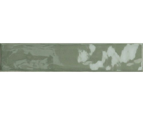 Japandi wandtegel Kyushu groen glanzend 5x25 cm