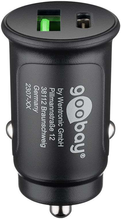 Goobay Dual-USB Auto Schnellladegerät USB-A und USB-C Power Delivery