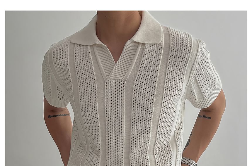Capbrew - Poloshirt met korte mouwen en effen pointellebreisel