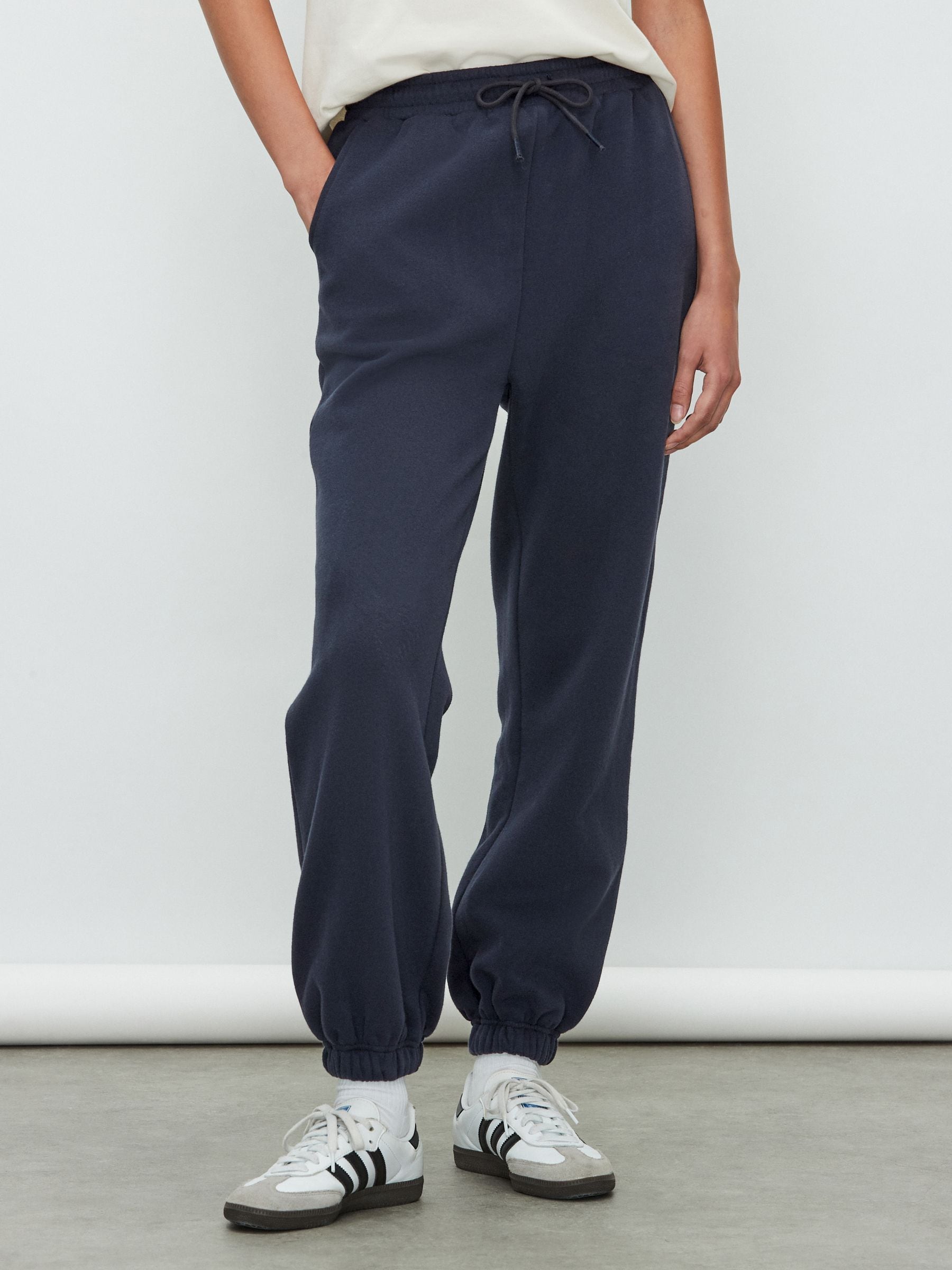 Marineblauw - Essentiële jersey joggingbroek met manchetten