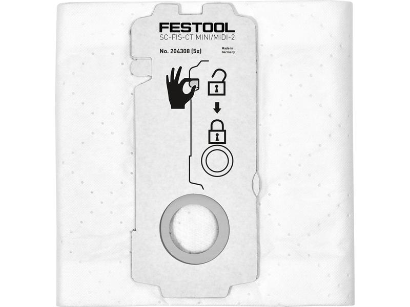 FESTOOL Filtersack SELFCLEAN SC-FIS-CT MINI/MIDI-2/5/CT15, Vliesfiltersack für effizientes, sauberes und gesundheitsschonendes Arbeiten