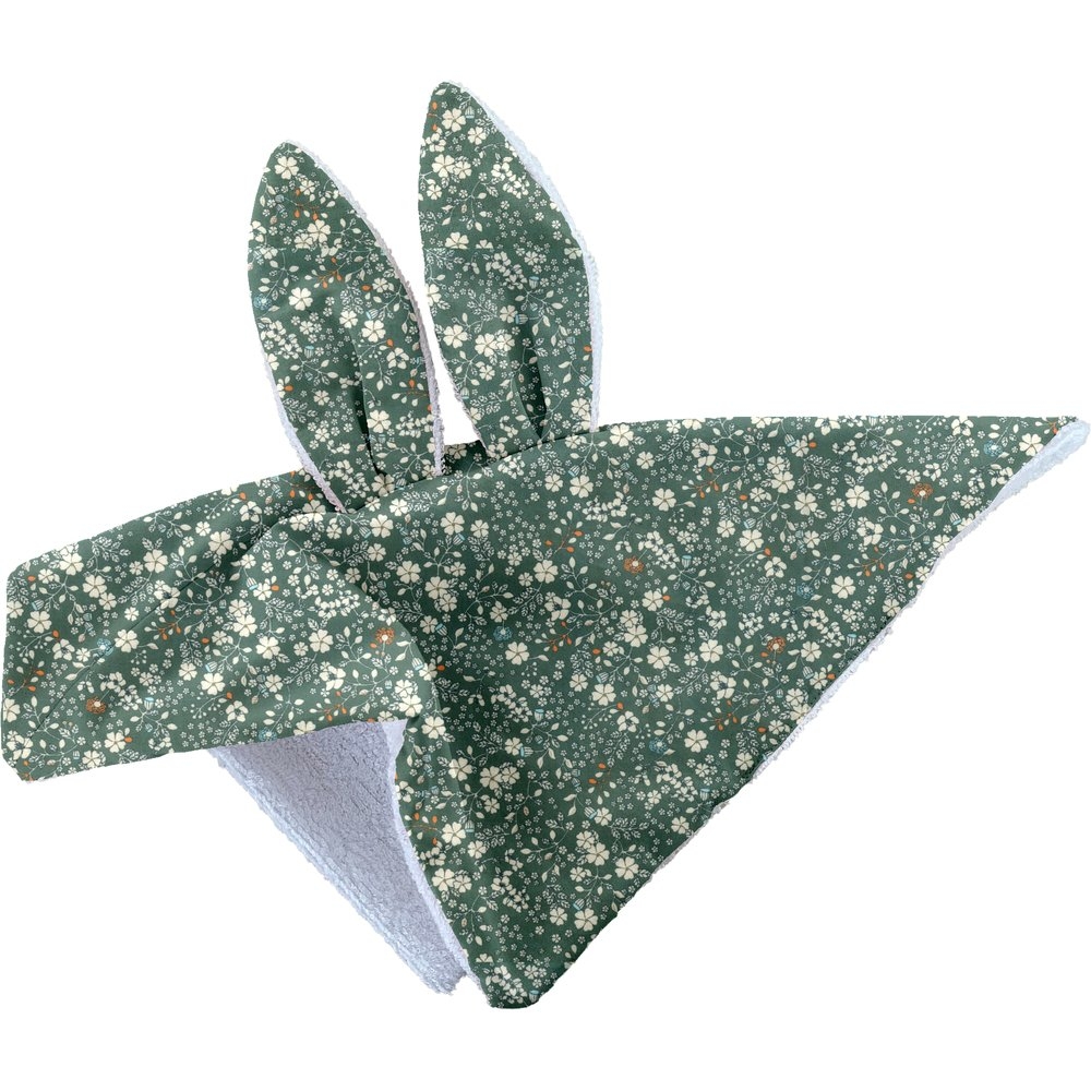 Doudou Lapin Fleuri Kaki