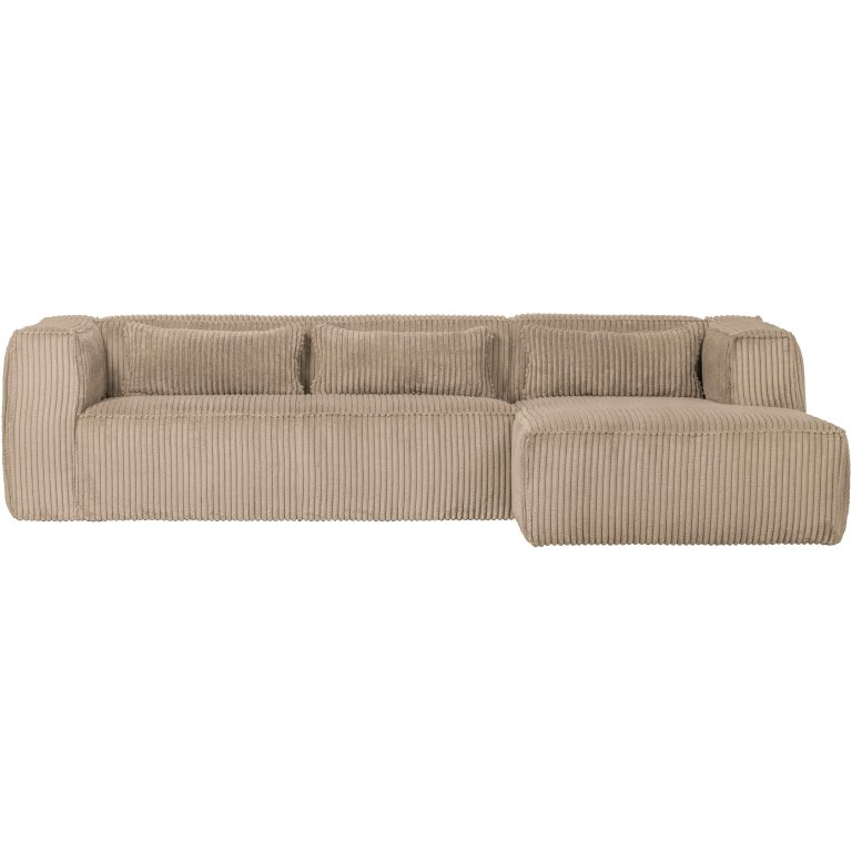 WOOOD Bean bank met chaise longue rechts rib travertin