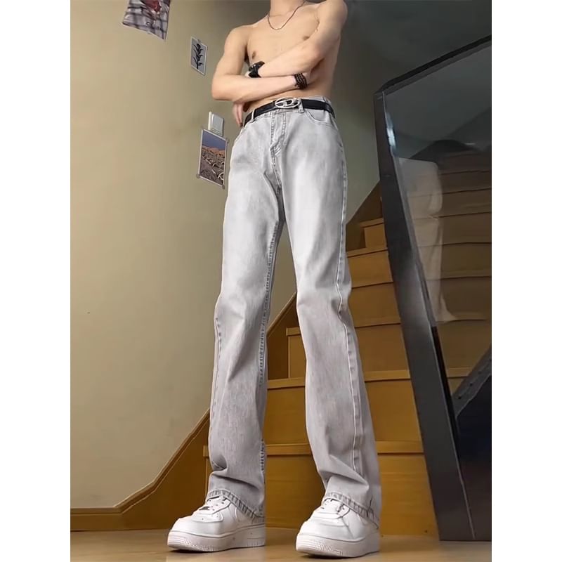 Chuoku - Hoge taille effen uitlopende broek