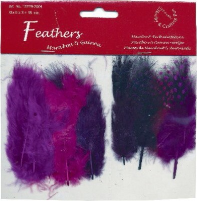 Fjer - 8-10 CM - 18 Stk. - Lilla