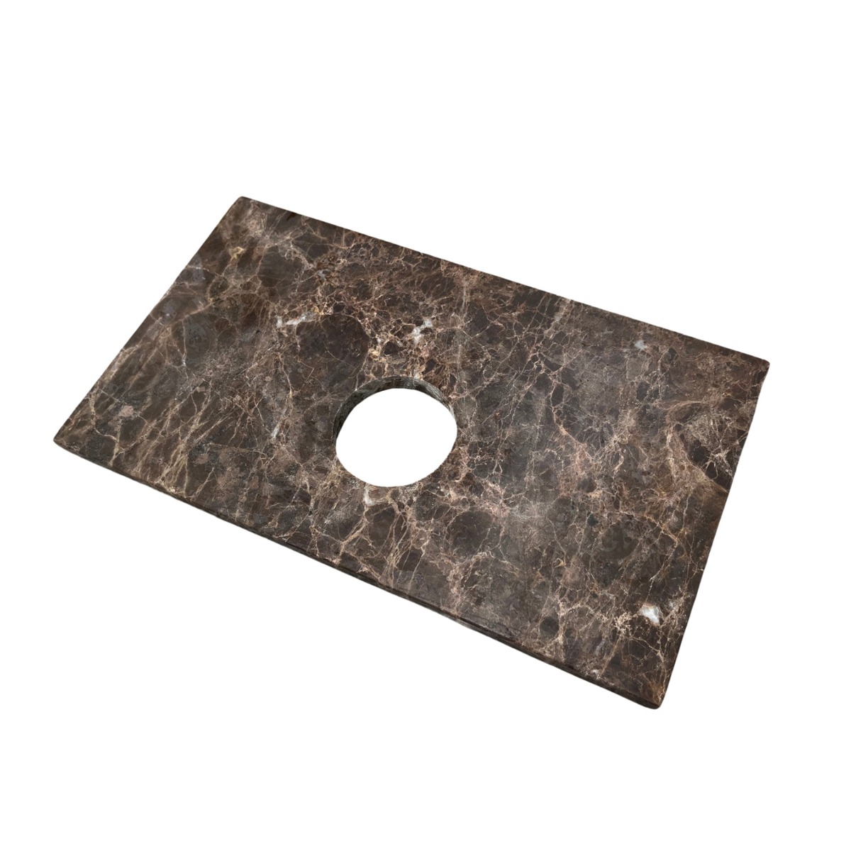 Fontana Dark Emperador Micro Marble toiletmeubel 40cm warm eiken
