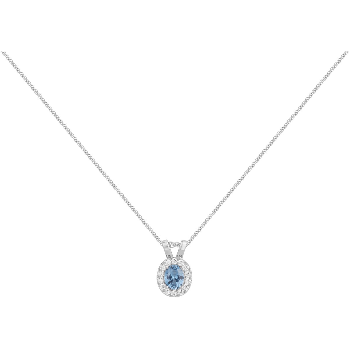 Collier Louise en Argent avec oxyde de zirconium bleu topaze