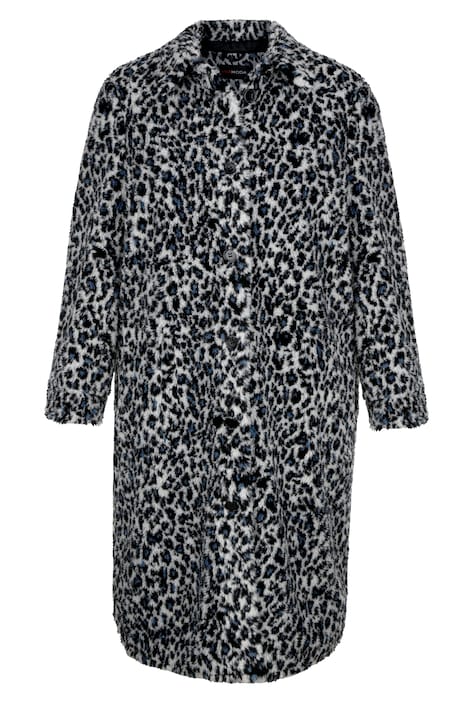Long-Hemdjacke, Teddyfleece, Leomuster