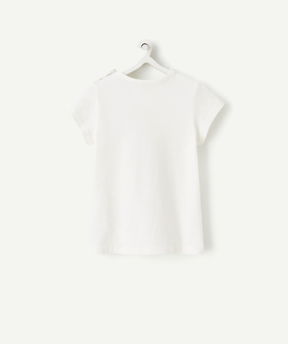 T-SHIRT BLANC BÉBÉ FILLE EN FIBRES RECYCLÉES IMPRIMÉ MAGIQUE MAMAN
