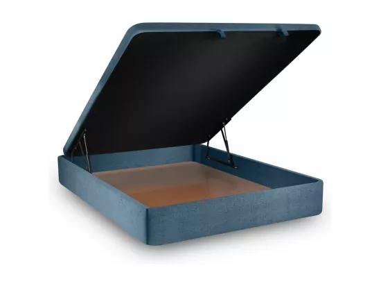 Sommier Coffre Tissu Bleu 200x200 H39cm