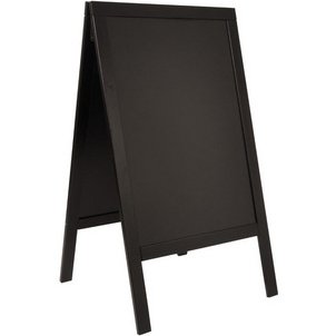 Panneau trottoir WOODY, avec tableau noir, noir